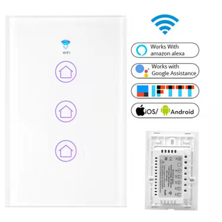 US Smart Switch 3 Gang No Neutral & With Neutral Tuya Smart Home Remote Control Switch 