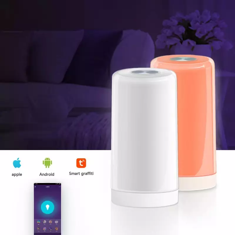 Tuya Smart Motion Sensor LED Night Light Bedside Lamp Wireless Dimming USB Charging Night Lamps Bedroom Rechargeable Lamp