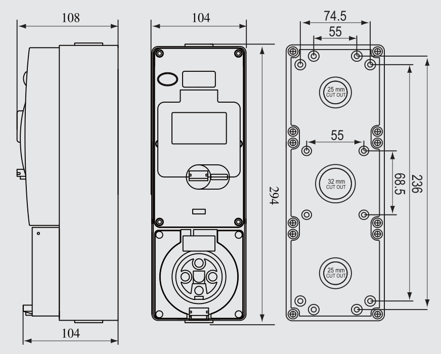 Ps-56cv-e3 Ip65 Combination Switch Socket